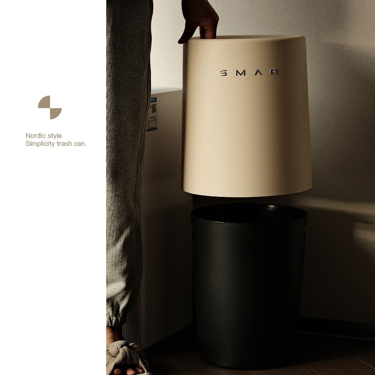 Мусорный бак для дома 2024 новый гостиная кухня ванная комната спальня туалет офис французский легкий экстравагантный крем...