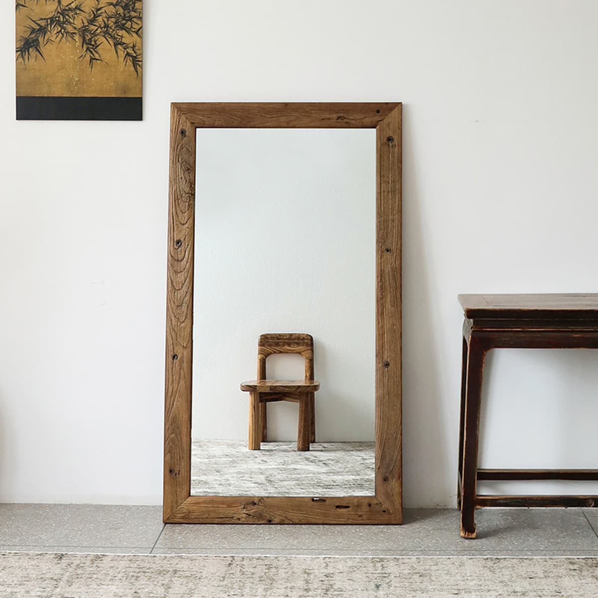 Вертикальное зеркало в полный рост в стиле ваби-саби, зеркало для одевания, напольное зеркало, настенное зеркало для...