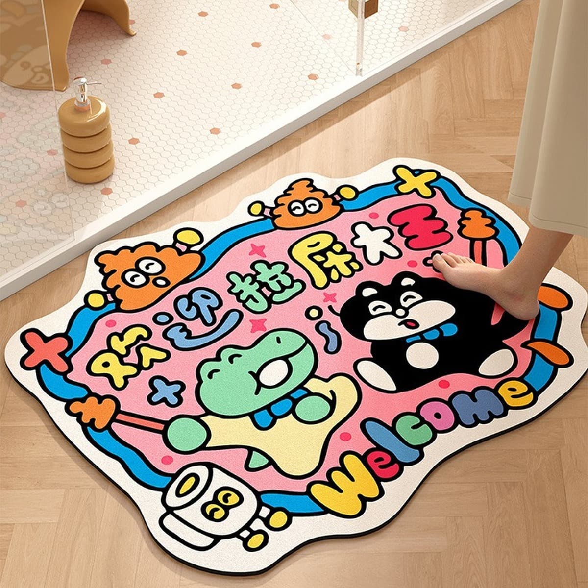 Коврик для ванной комнаты, влагопоглощающий коврик из диатомовой грязи, нескользящий коврик для входа в ванную, татами для...