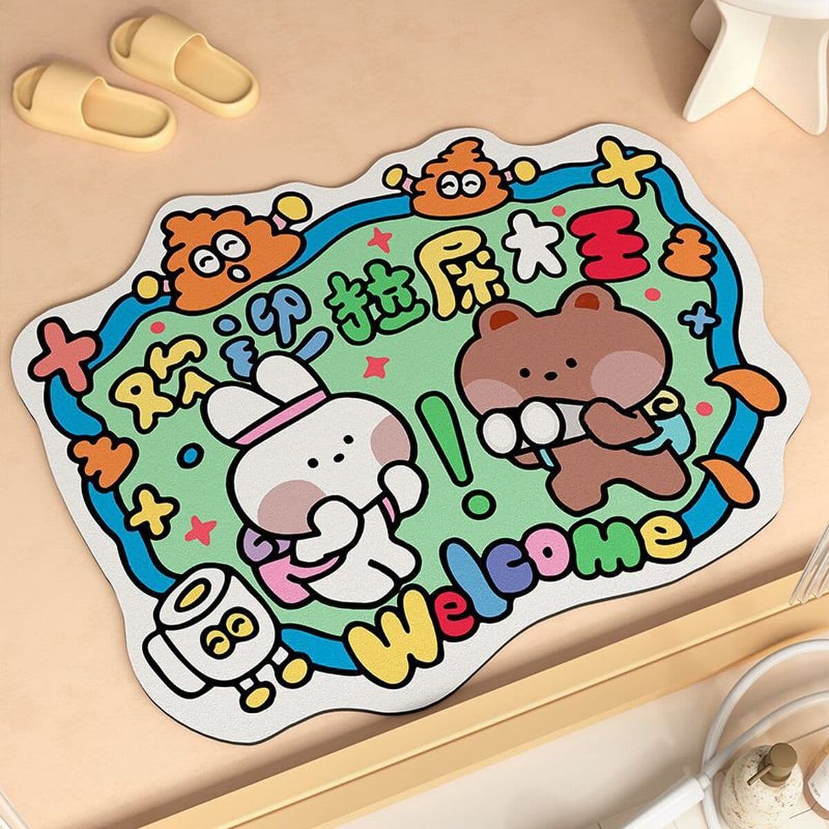 Коврик для ванной комнаты, влагопоглощающий коврик из диатомовой грязи, нескользящий коврик для входа в ванную, татами для...