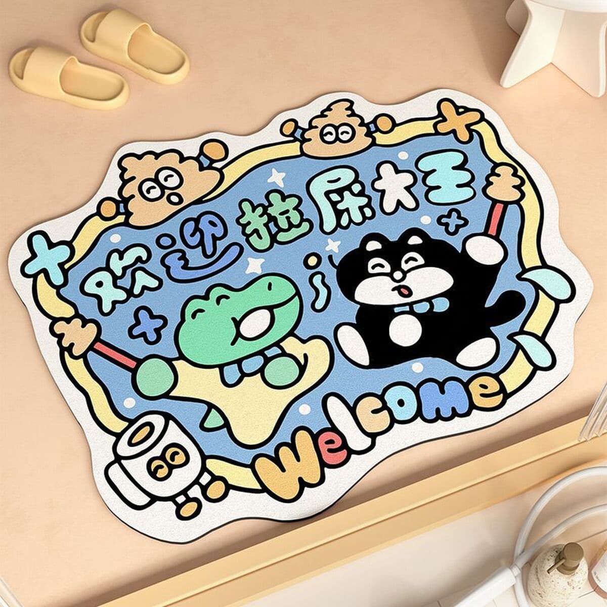 Коврик для ванной комнаты, влагопоглощающий коврик из диатомовой грязи, нескользящий коврик для входа в ванную, татами для...