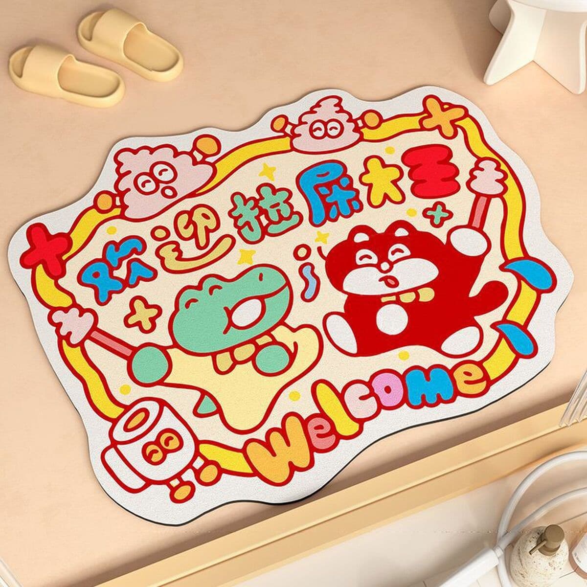 Коврик для ванной комнаты, влагопоглощающий коврик из диатомовой грязи, нескользящий коврик для входа в ванную, татами для...