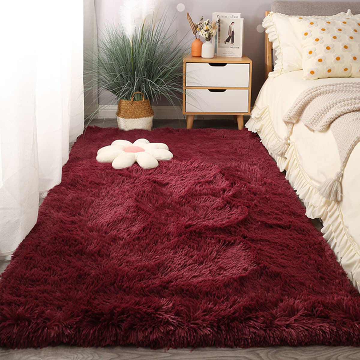 Толстый шелковый ковер для гостиной одеяло для чайного столика, бархатное нескользкое спальня с татами на краю кровати,...