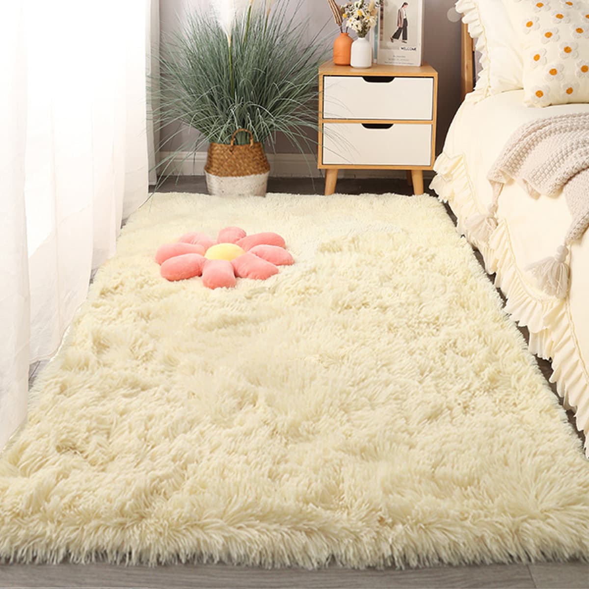 Толстый шелковый ковер для гостиной одеяло для чайного столика, бархатное нескользкое спальня с татами на краю кровати,...