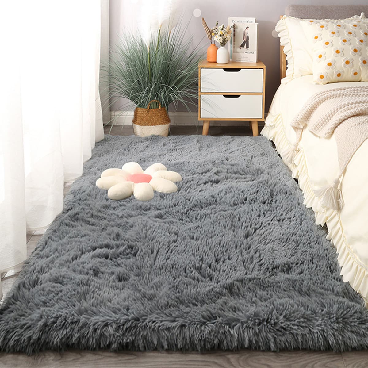 Толстый шелковый ковер для гостиной одеяло для чайного столика, бархатное нескользкое спальня с татами на краю кровати,...