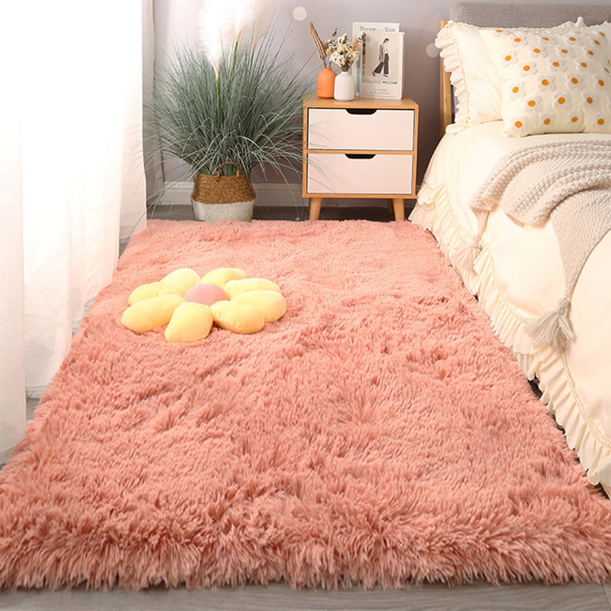 Толстый шелковый ковер для гостиной одеяло для чайного столика, бархатное нескользкое спальня с татами на краю кровати,...