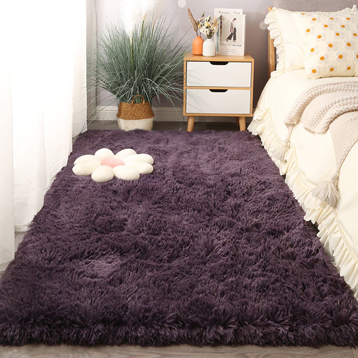 Толстый шелковый ковер для гостиной одеяло для чайного столика, бархатное нескользкое спальня с татами на краю кровати,...