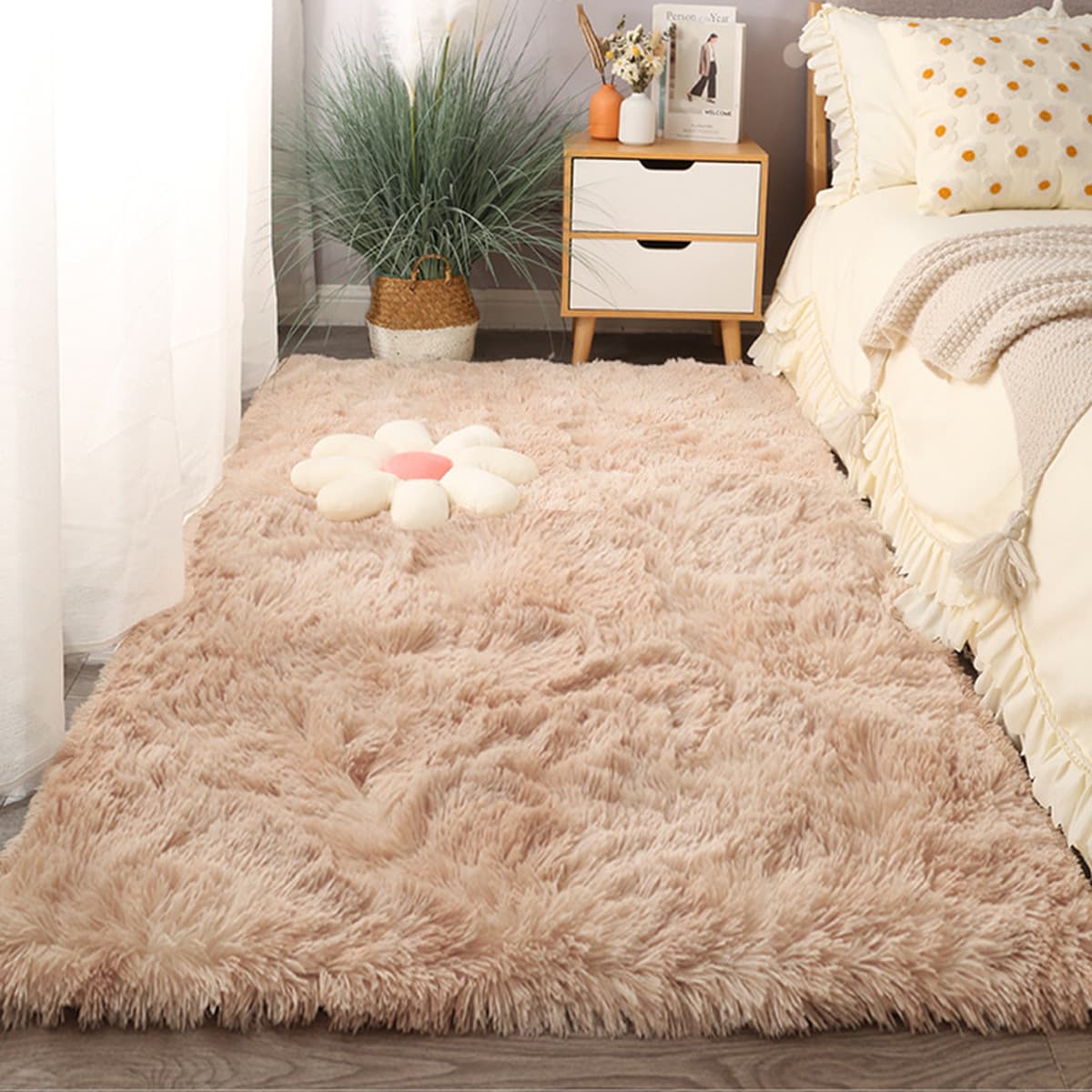 Толстый шелковый ковер для гостиной одеяло для чайного столика, бархатное нескользкое спальня с татами на краю кровати,...