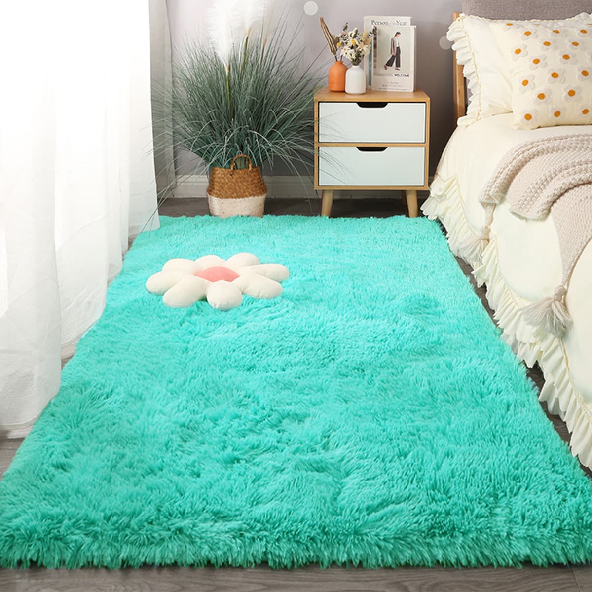 Толстый шелковый ковер для гостиной одеяло для чайного столика, бархатное нескользкое спальня с татами на краю кровати,...