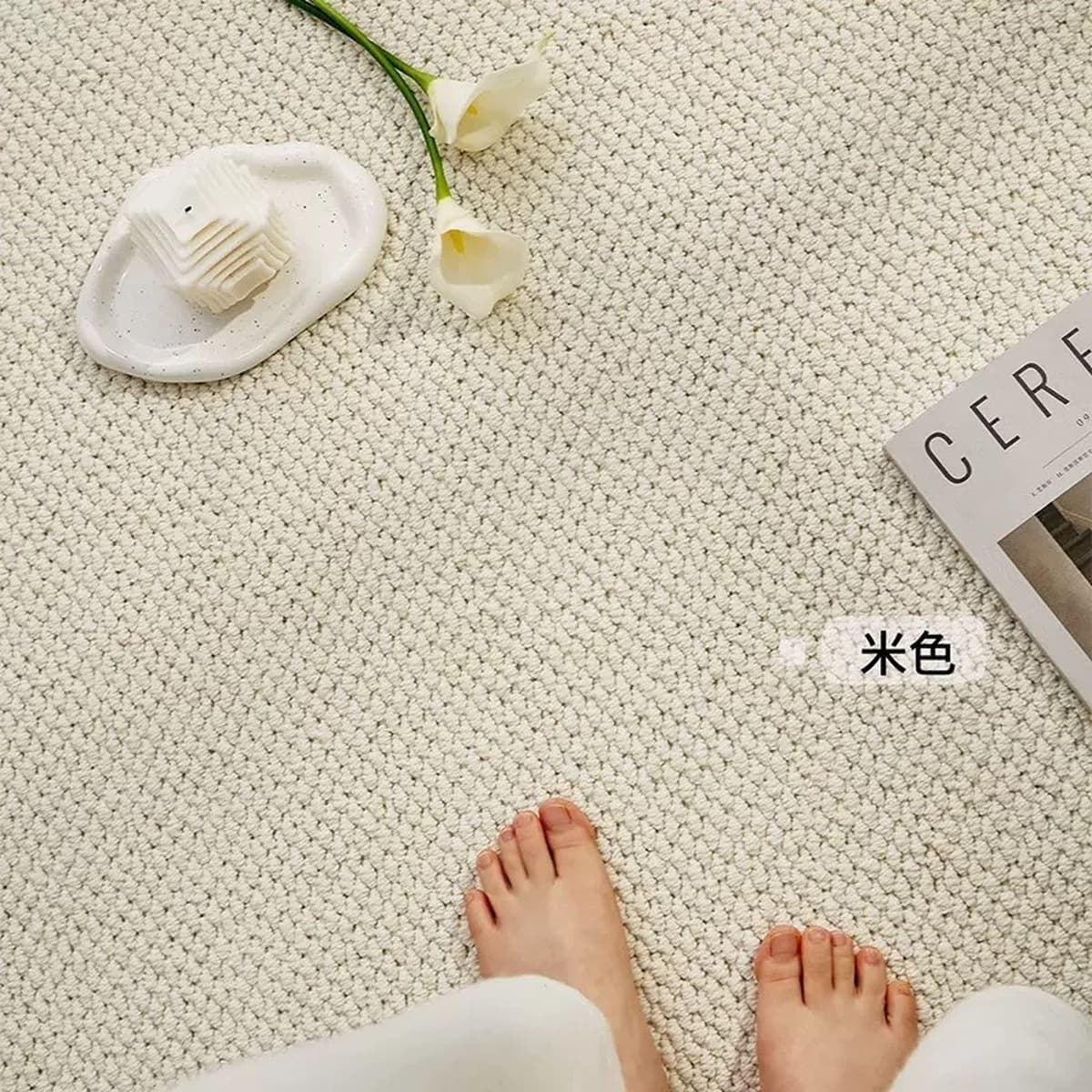 Новый стиль сплошной цвет дома японский коврик для пола гостиная спальня татами ананасовый круг ковер имитация сизаля против...