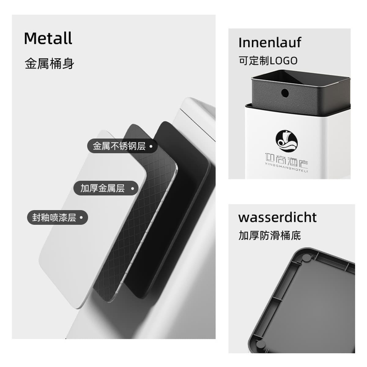 Элитный мусорный бак для кухни, не требующий наклонения, передвижной, большой емкости, роскошный металлический контейнер для...