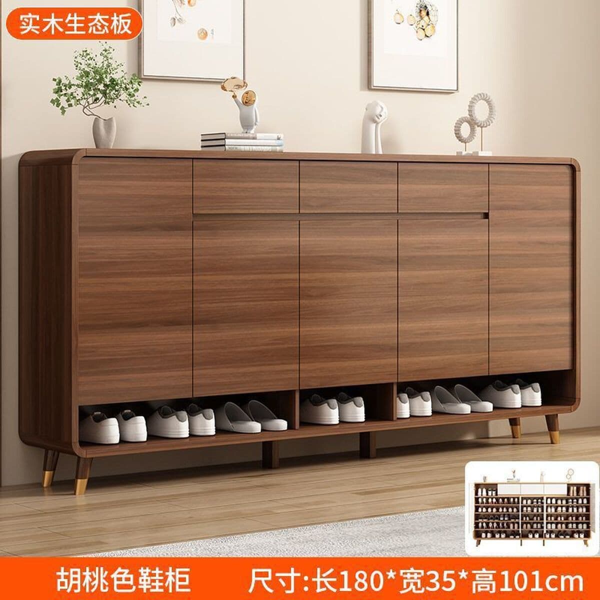 Новый шкаф для обуви в китайском стиле для дома, дверной шкаф для обуви из массива дерева, экономичная скамейка для...