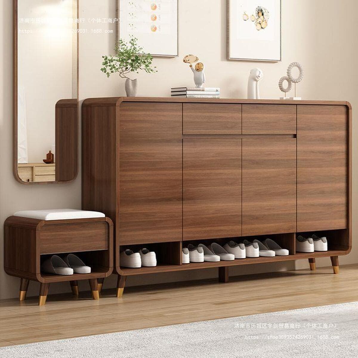 Новый китайский стиль дверной обувной шкаф для домашнего использования.