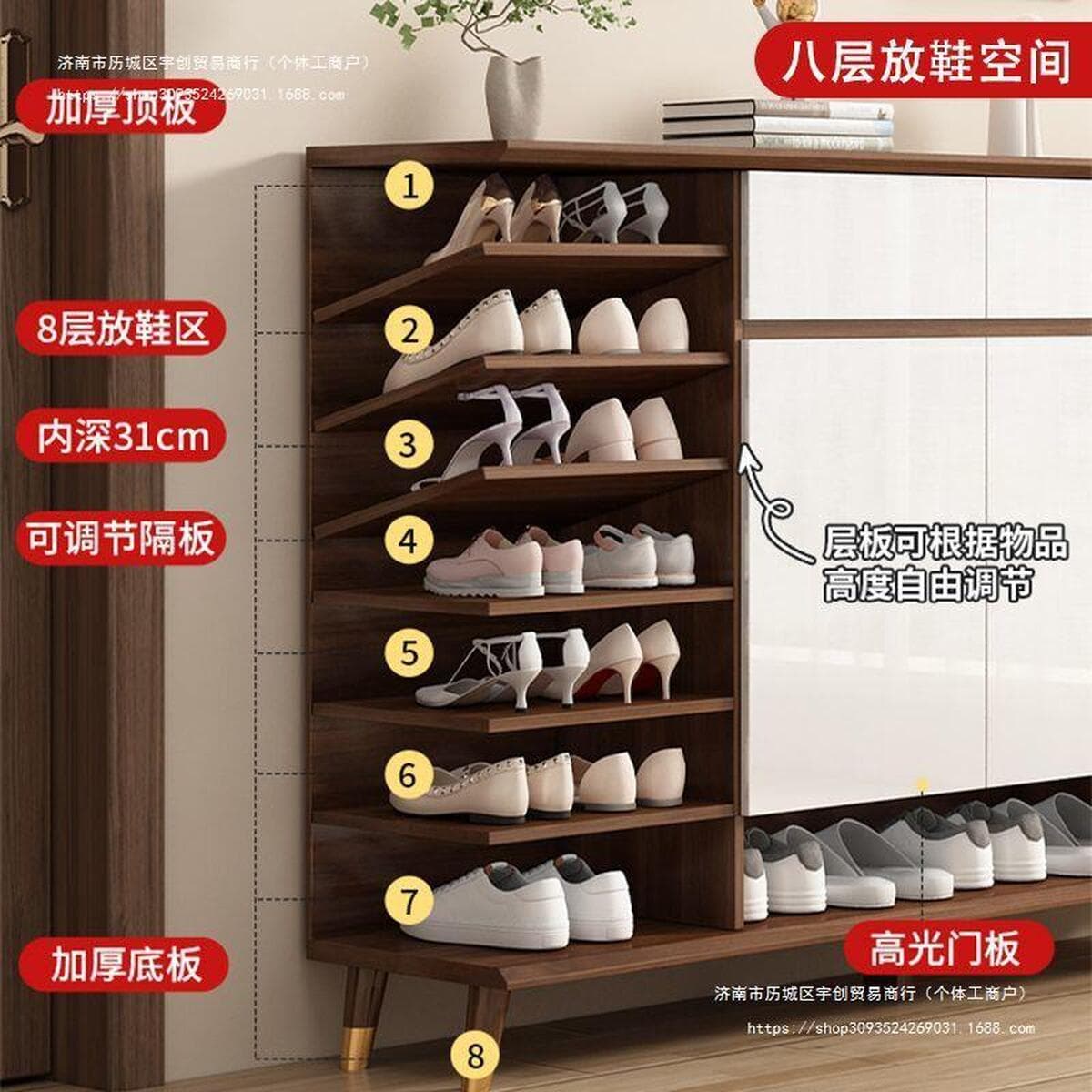 Новый китайский стиль дверной обувной шкаф для домашнего использования.