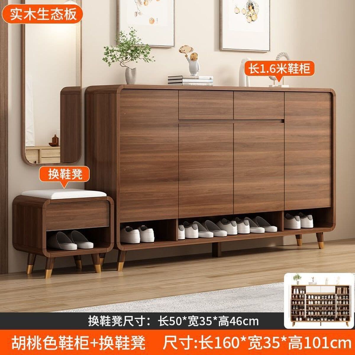 Новый китайский стиль дверной обувной шкаф для домашнего использования.