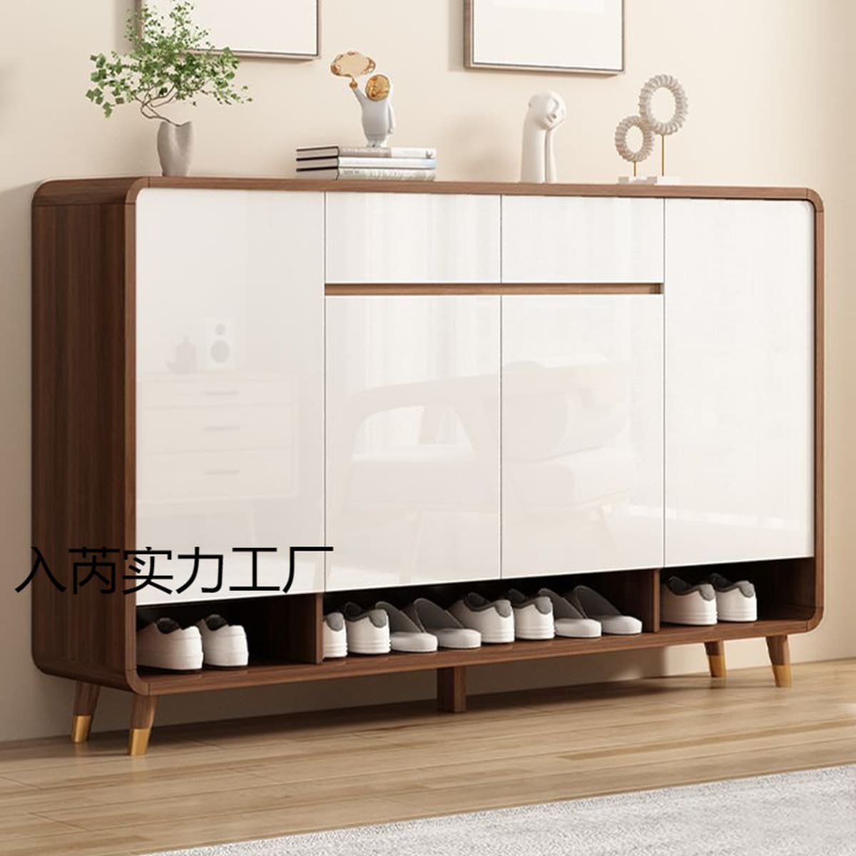 Новый шкаф для обуви в китайском стиле для домашнего использования, дверной шкаф для обуви из цельного дерева, экономичная...