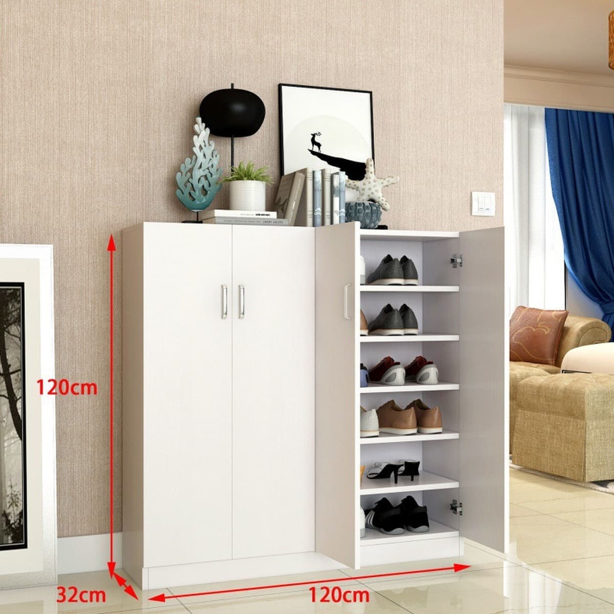 Полка для обуви пылезащитный шкаф для обуви шкаф для хранения балкон фойе многослойный большой вместительный деревянный...