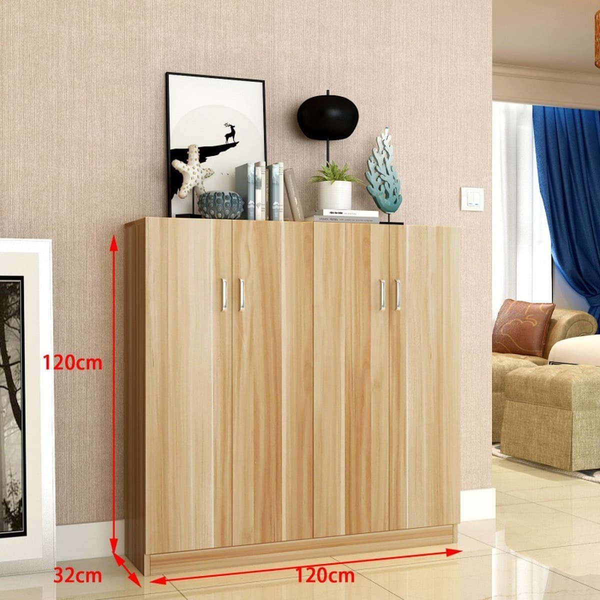 Полка для обуви пылезащитный шкаф для обуви шкаф для хранения балкон фойе многослойный большой вместительный деревянный...