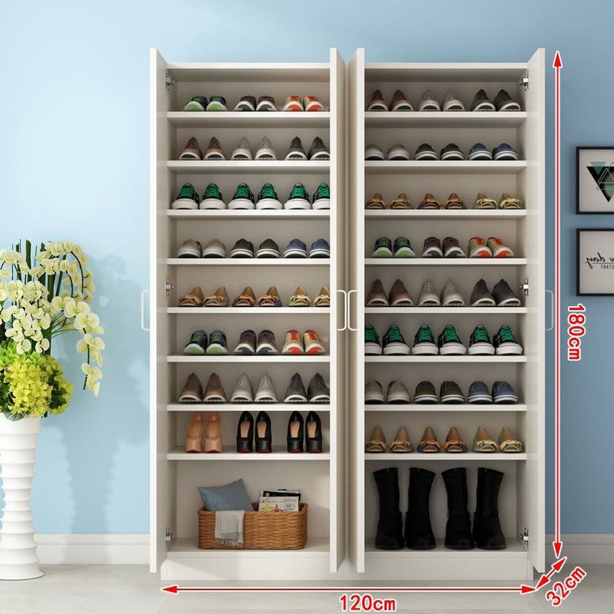 Полка для обуви пылезащитный шкаф для обуви шкаф для хранения балкон фойе многослойный большой вместительный деревянный...