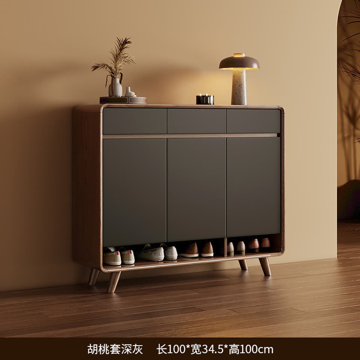 Новый шкаф для обуви для входа в дом, шкаф для прихожей из массива дерева, новый вход в китайском стиле, шкаф для хранения в...