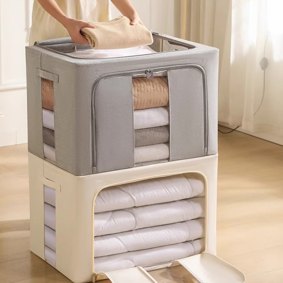 Органайзер для хранения из ткани Оксфорд, утолщенный, большой емкости, для одеял и одежды, решение для хранения в домашнем...