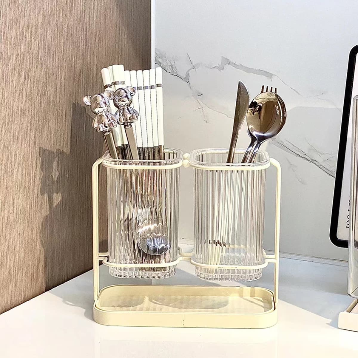 Бытовая бочка для палочек для еды, роскошный ящик для хранения кухонных ножей и вилок, сливная стойка, настенная клетка для...