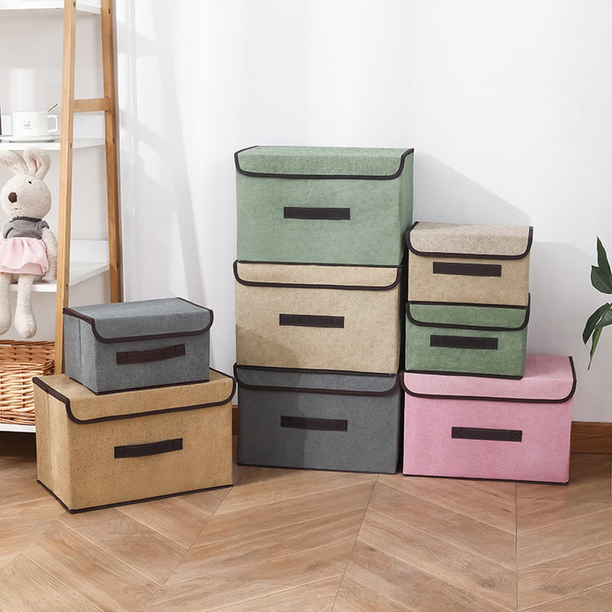 Бытовой пыленепроницаемый тканевый ящик для хранения, домашний набор из двух предметов для ежедневного использования, ящик...