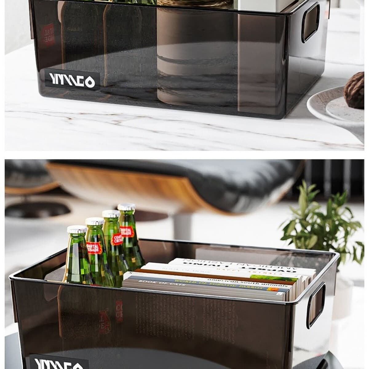 Настольный ящик для хранения книг, мелочей, закусок, игрушек, бытовая прямоугольная корзина для хранения, пластиковая...