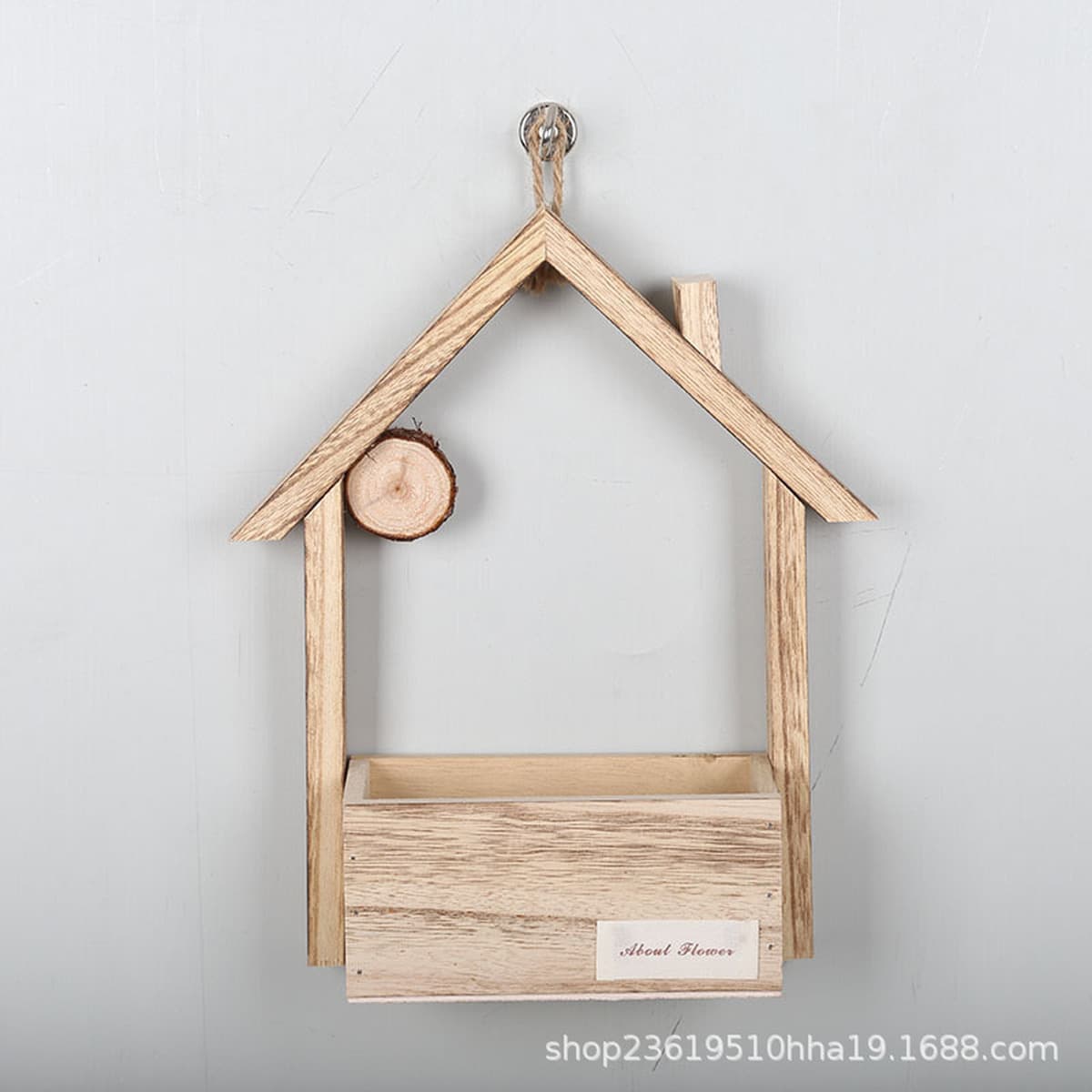 Настенный декор: деревянный домик, подвесное украшение для дома, искусственный цветочный горшок, настенная корзина для цветов