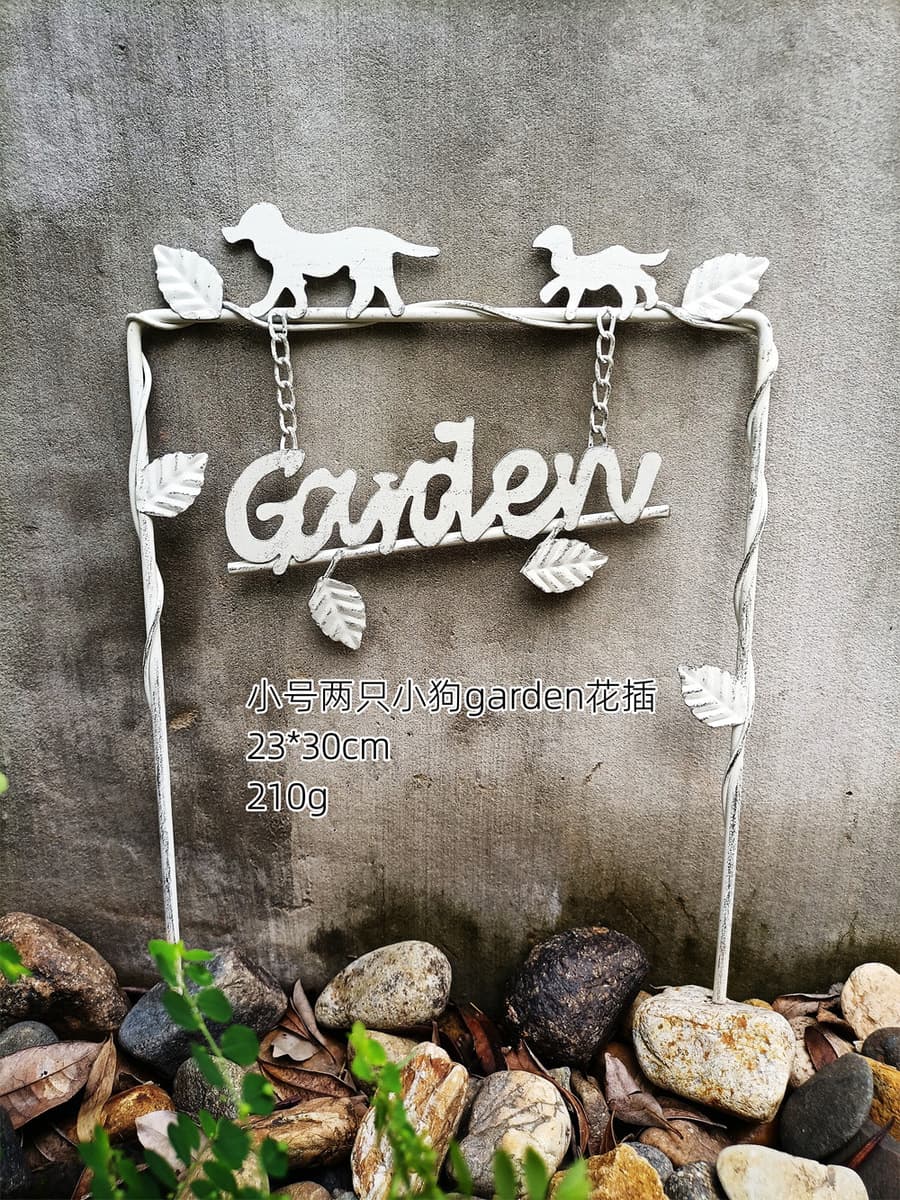 Внешняя торговля Амазонка взрывы кованого железа цветок два щенка сад цветочный горшок альпинистская рама украшения виллы