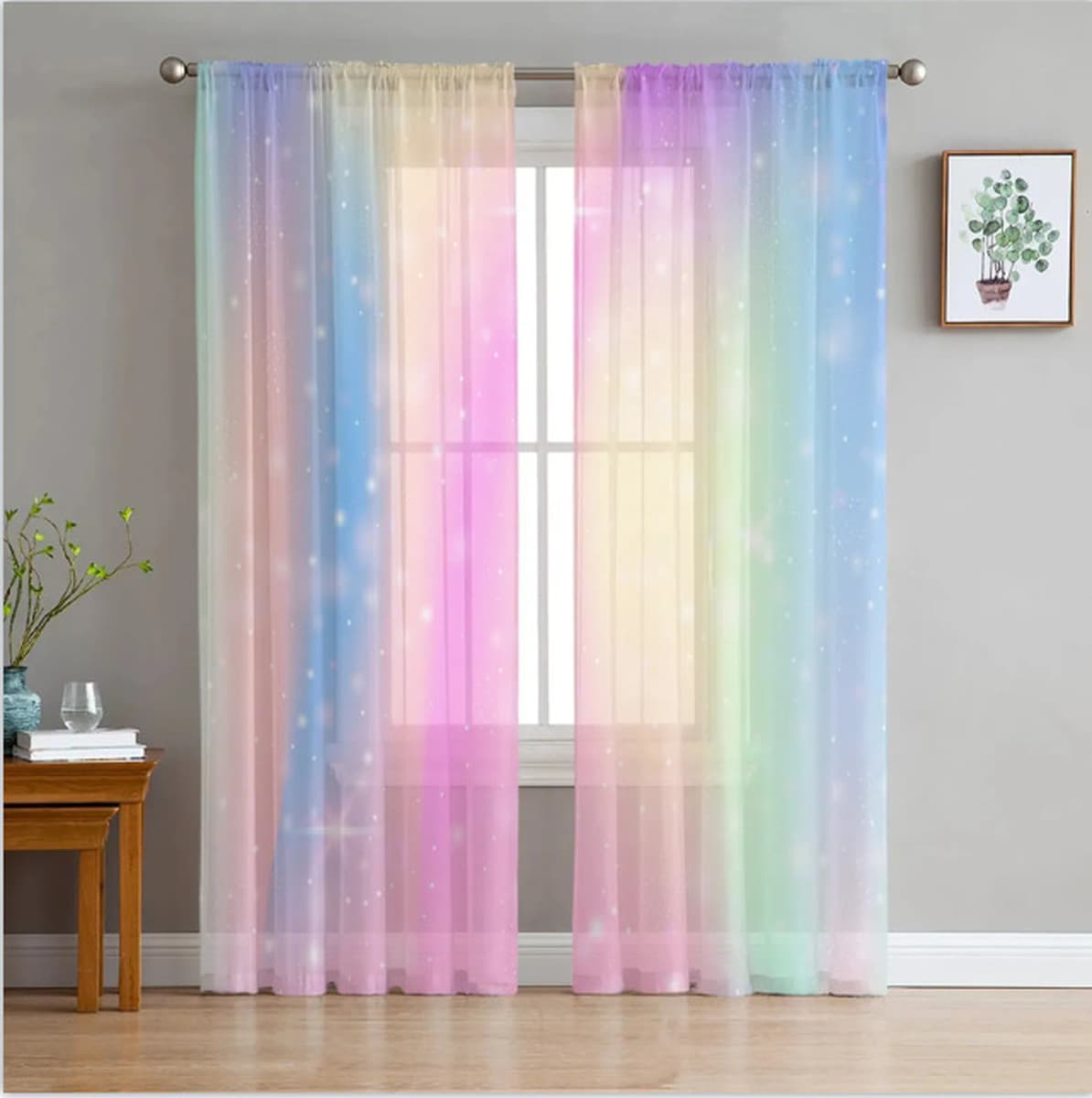 Современная простая марлевая занавеска градиентный цвет оконный экран трансграничная электронная коммерция украшение дома...