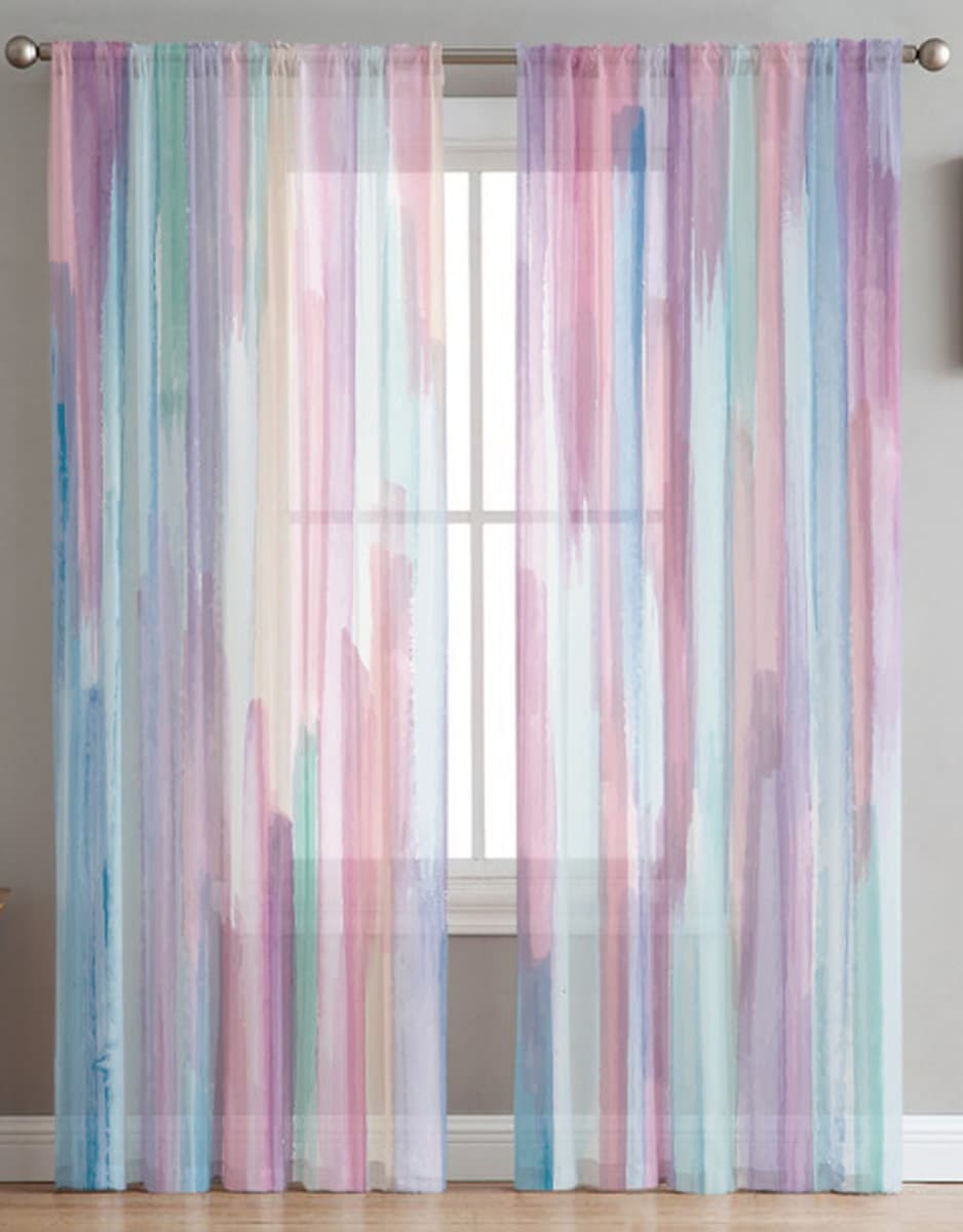 Современная простая марлевая занавеска градиентный цвет оконный экран трансграничная электронная коммерция украшение дома...