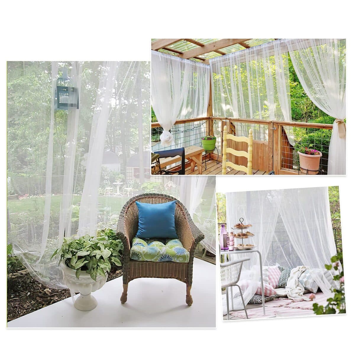 Занавеска для балкона, сада, виллы, веранды, террасы, с противомоскитной сеткой, для улицы, Amazon