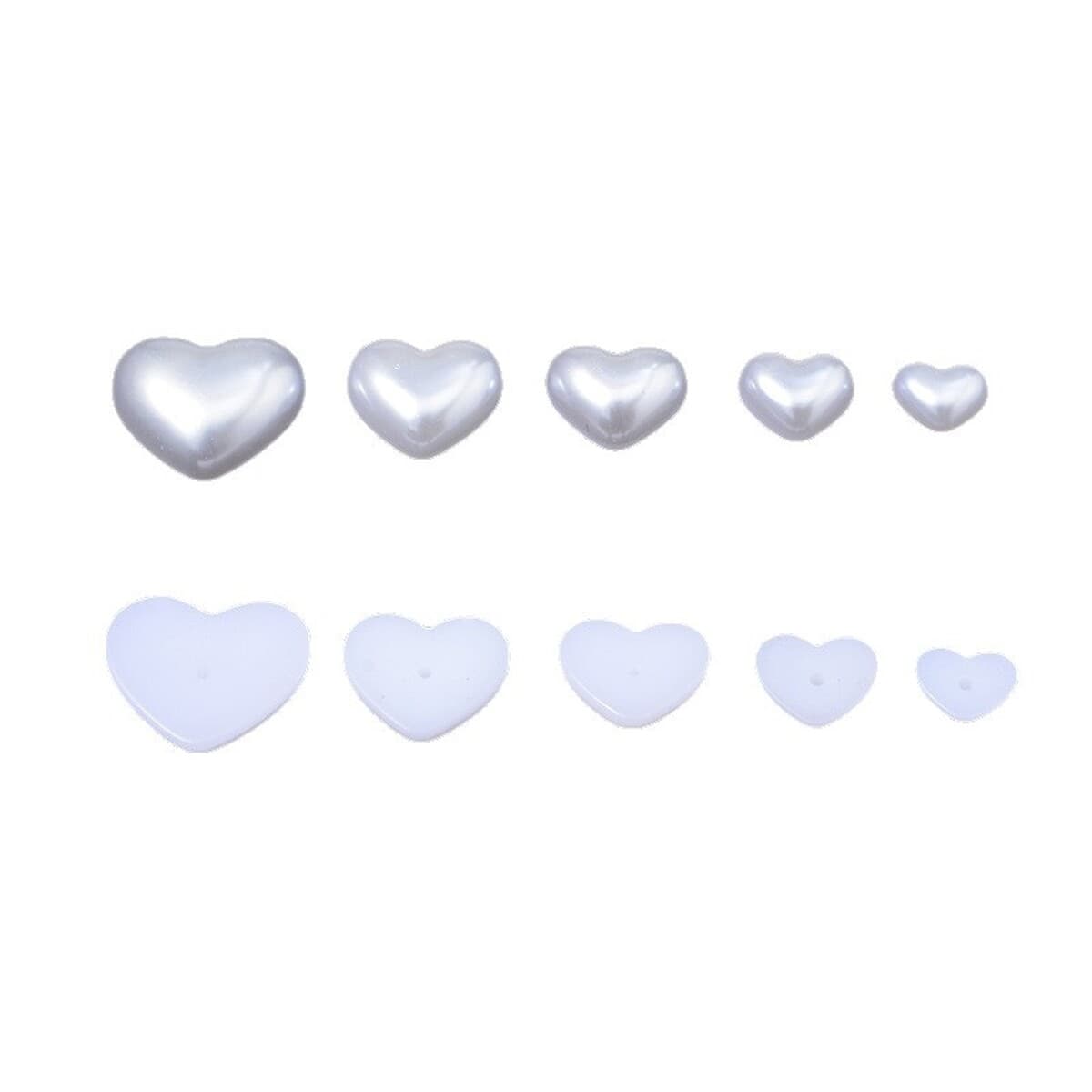 Бусины-сердечки из АБС-пластика под жемчуг, белые, плоские, для декора мобильных телефонов, стразы, рассыпные бусины для...