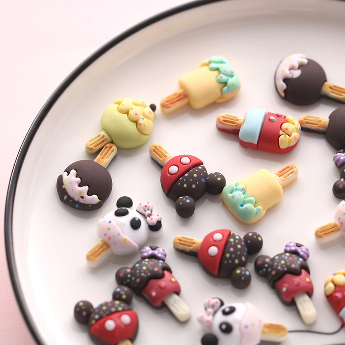 Моделирование DIY чичини маленькое мороженое Смола ювелирные изделия панда мороженое Детские аксессуары для волос Чехол для...