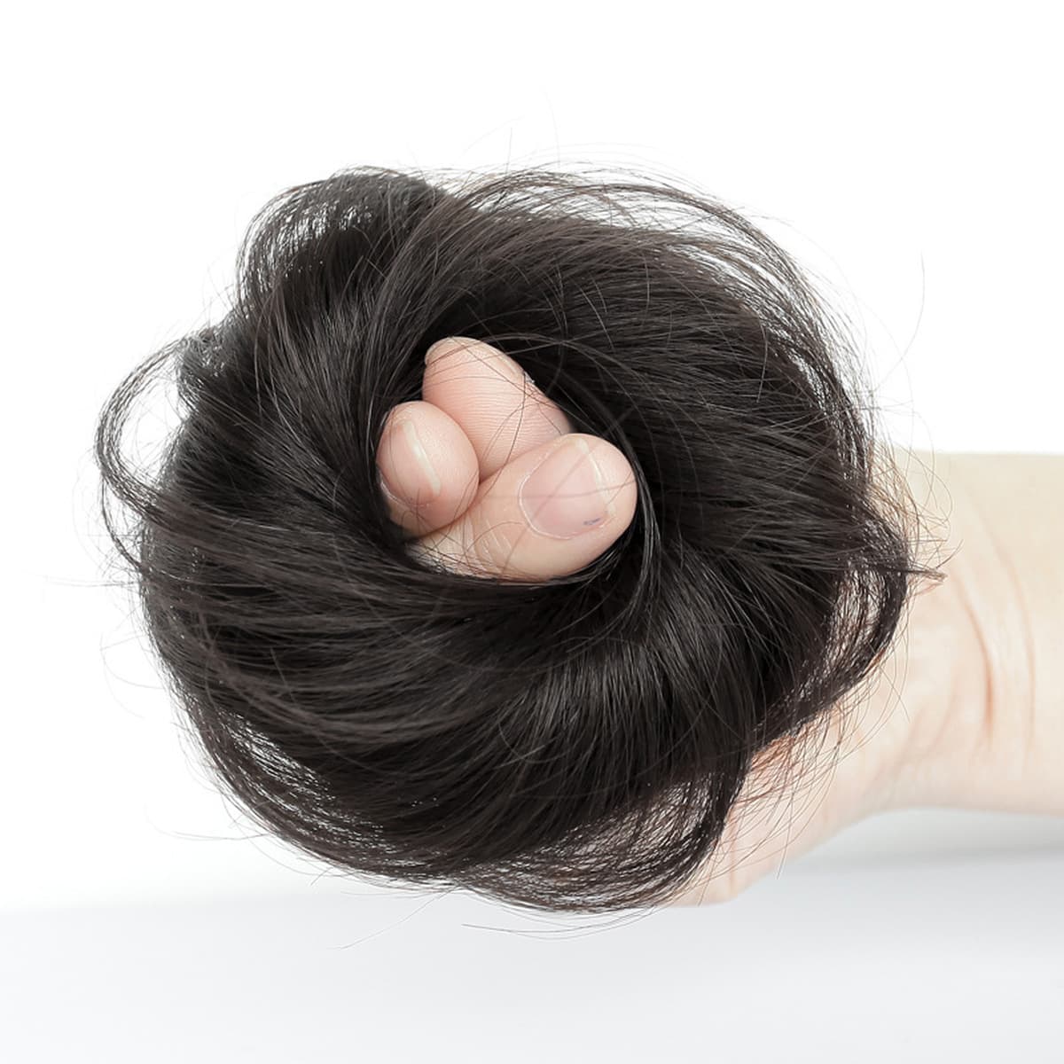 Голова парика фрикадельки женский круг волос пушистый натуральный реалистичный