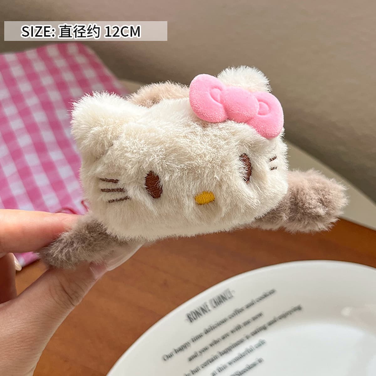 Корейский премиум-смысл двухсторонний Kt бант плюшевый захват мультфильм милый акула зажим сзади