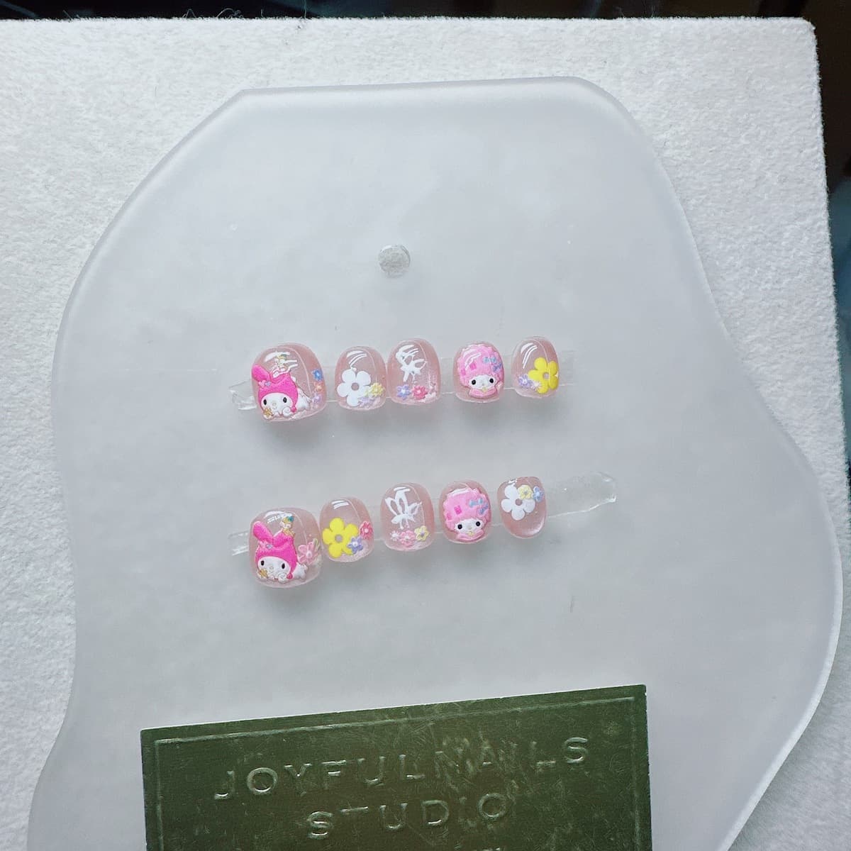 Чистая ручная работа новый детский маникюр ногтей накладные ногти короткие красивые милые маленькие девочки мультяшные ногти...