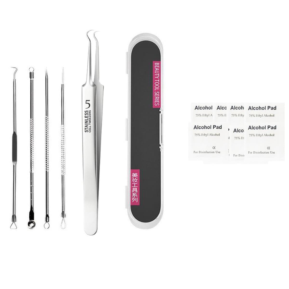 Качественный зажим для прыщей, набор для прыщей, игла для прыщей, зажим для клеток из нержавеющей стали, пинцет для удаления...