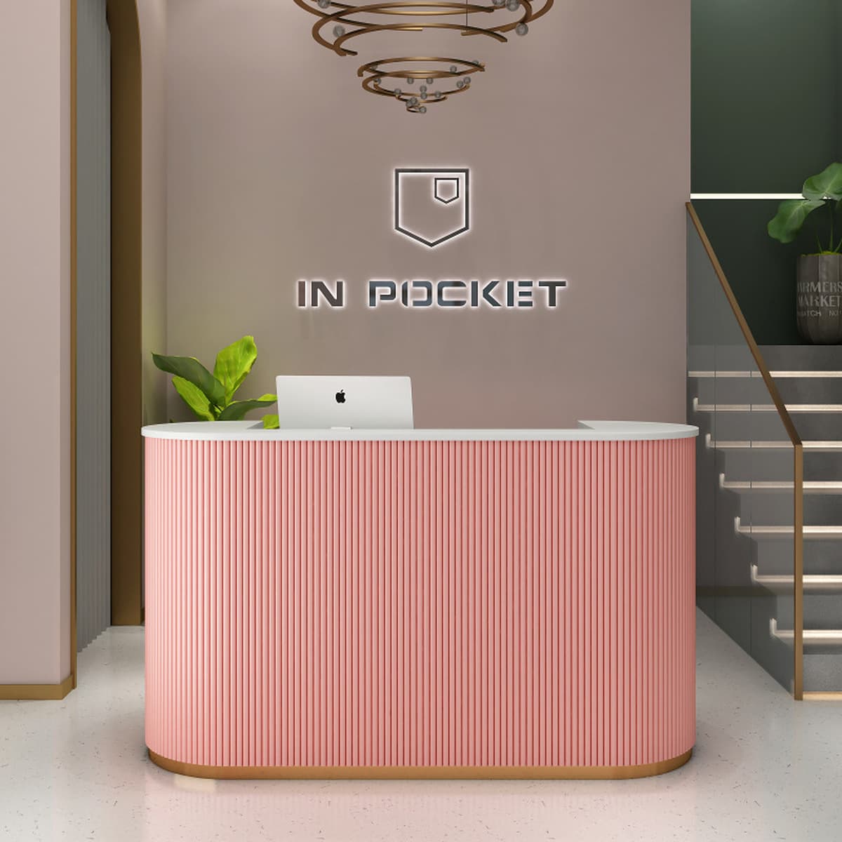 Магазин одежды Arc Cashier Shop Небольшой салон красоты Стойка регистрации Свет Роскошный магазин дизайна ногтей Простой...