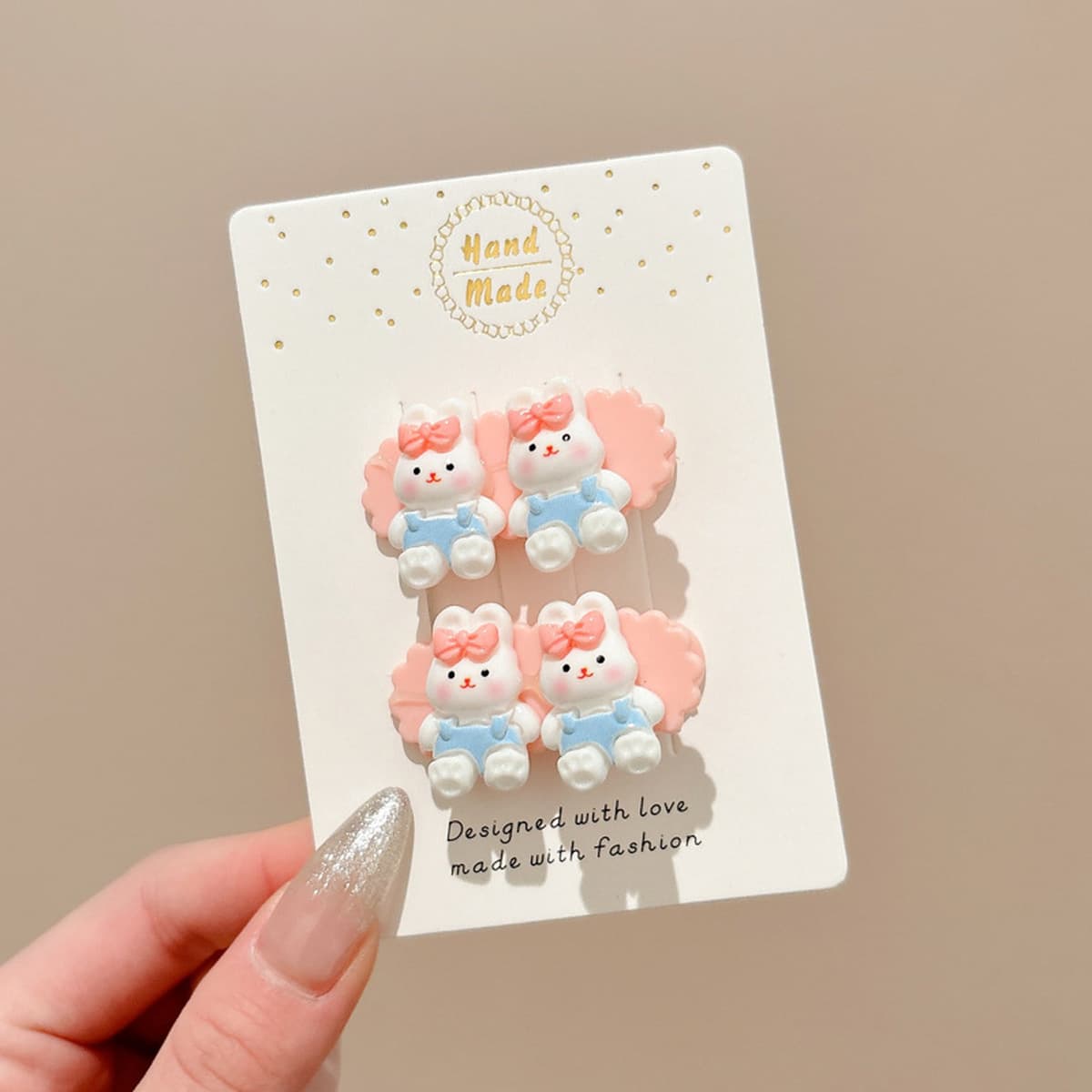 Милая кремовая заколка для волос с допамином, высококачественная заколка для челки, стильная заколка для студенческой челки,...