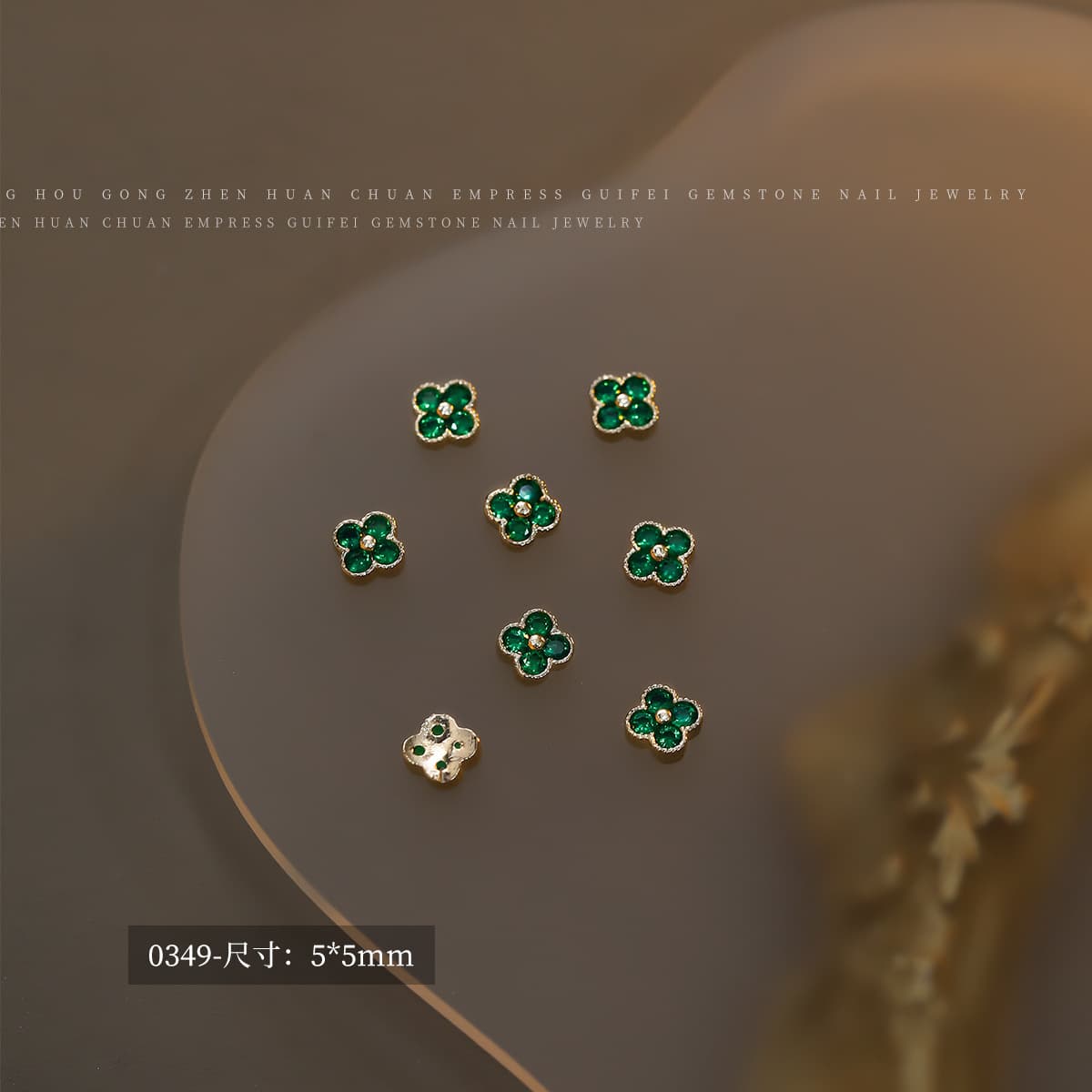 Ювелирные изделия со стразами для дизайна ногтей из изумрудного сплава, популярные на Xiaohongshu, роскошные украшения для...