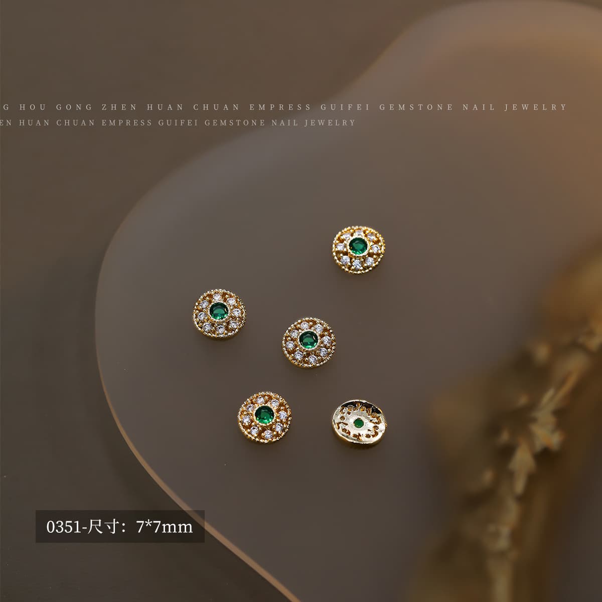Ювелирные изделия со стразами для дизайна ногтей из изумрудного сплава, популярные на Xiaohongshu, роскошные украшения для...