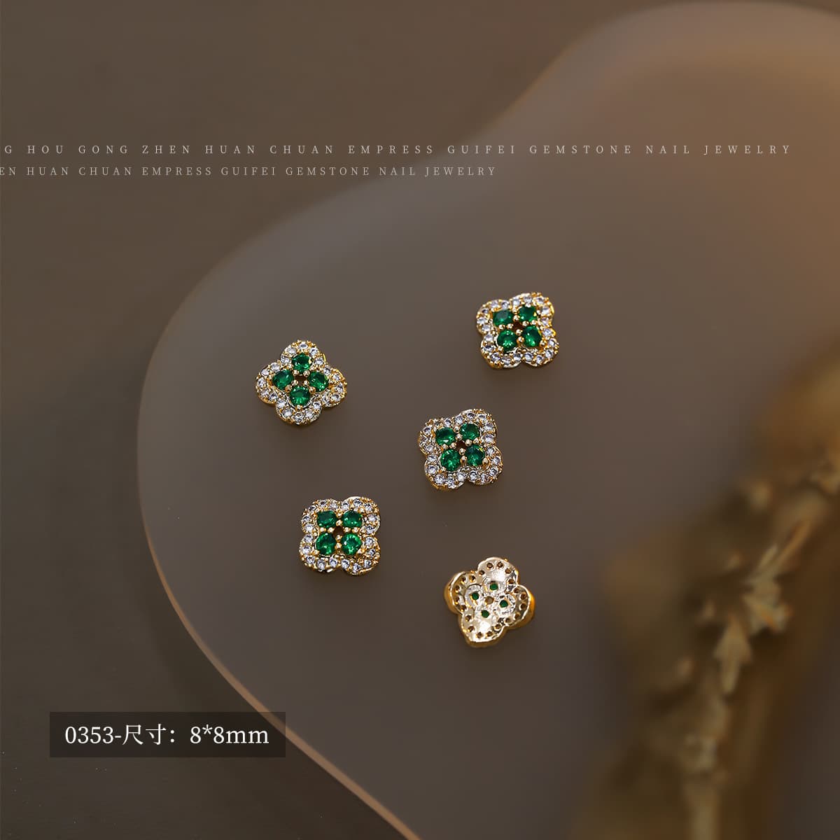 Ювелирные изделия со стразами для дизайна ногтей из изумрудного сплава, популярные на Xiaohongshu, роскошные украшения для...