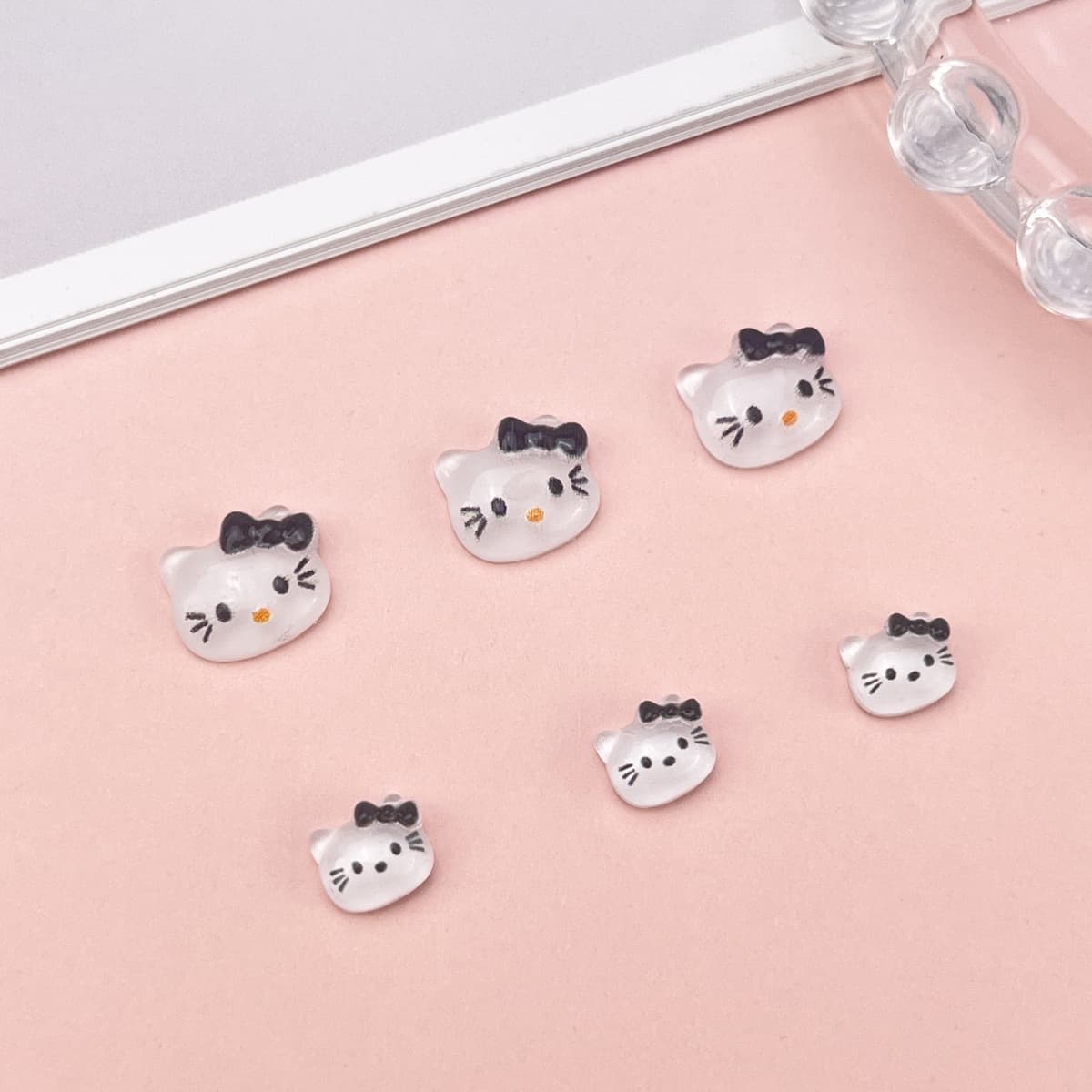 Большие и маленькие мультяшные аксессуары для нейл-арта, милые миниатюрные кролики, бантики, кошки КТ, украшения для...