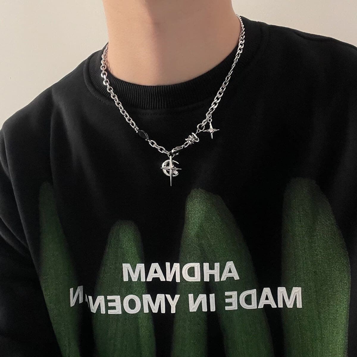 Ожерелье мужская титановая сталь не выцветает минималистские дикие украшения женская цепочка свитера новая модная личность...