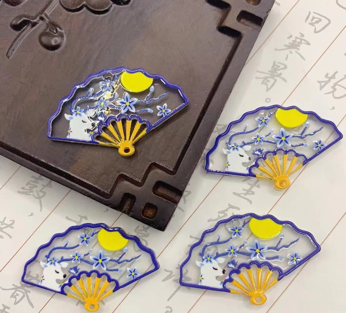 Ацетат новый кулон вентилятор 23*36 мм древний стиль DIY ручной работы