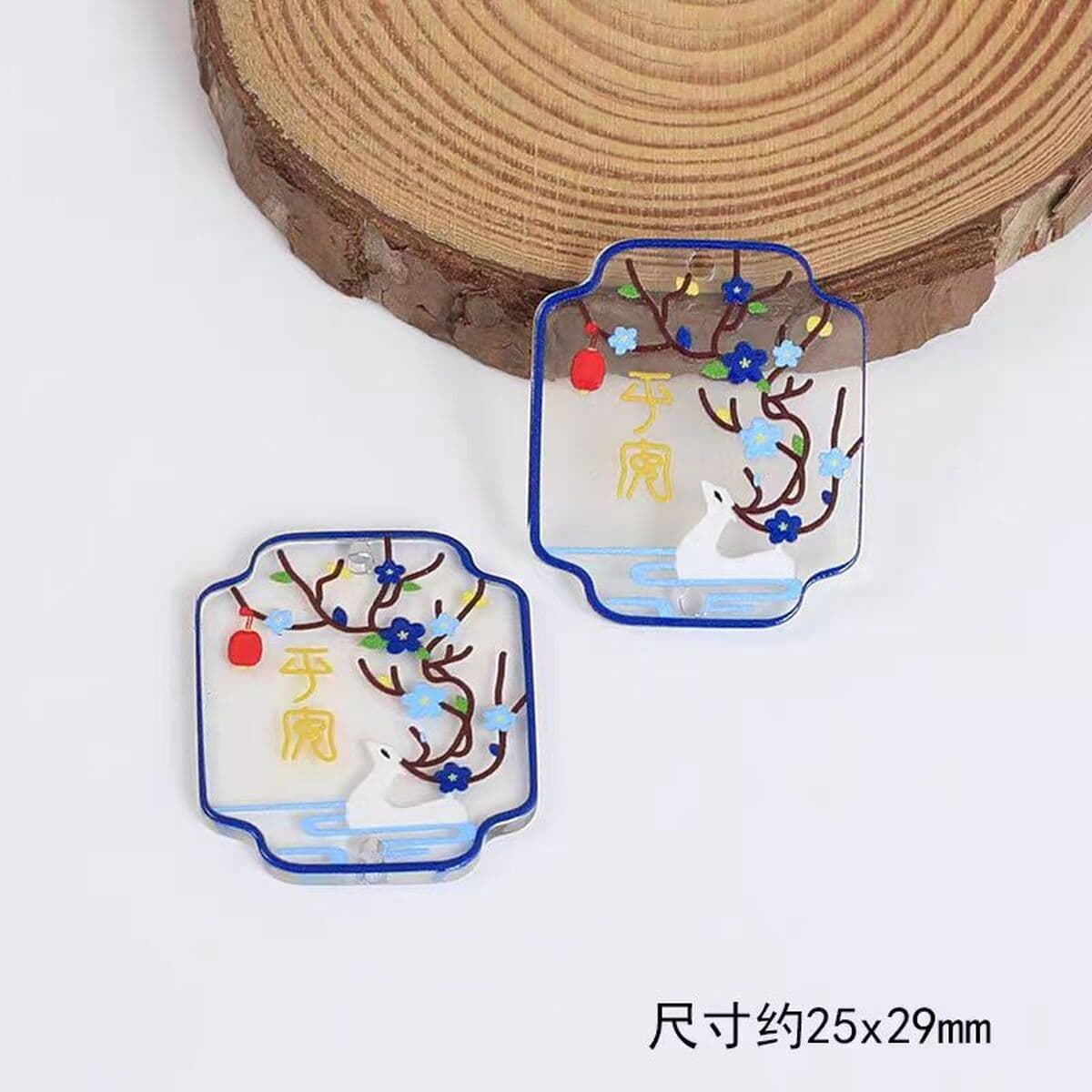 Ацетат новый кулон вентилятор 23*36 мм древний стиль DIY ручной работы