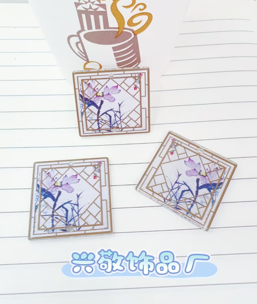 Ацетат новый кулон вентилятор 23*36 мм древний стиль DIY ручной работы