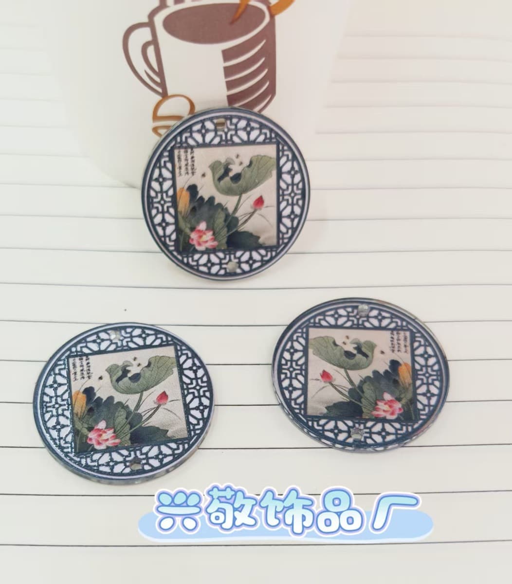 Ацетат новый кулон вентилятор 23*36 мм древний стиль DIY ручной работы